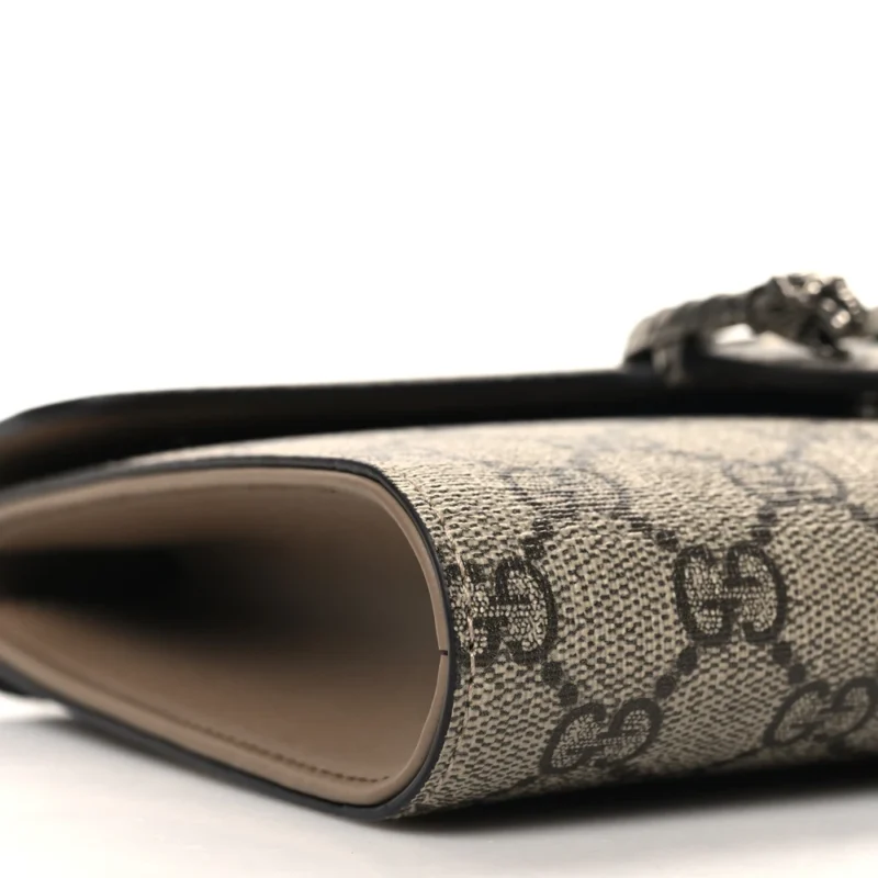 GUCCI SMALL DIONYSUS CLUTCH TAUPE GG SUPREME MONOGRAM CANVAS AGED SILVER HARDWARE - Image 5