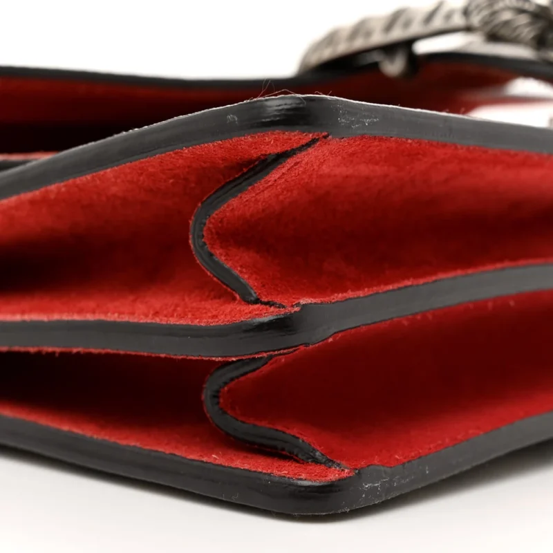 GUCCI SMALL DIONYSUS SHOULDER BAG RED GG SUPREME MONOGRAM COATED CANVAS AGED SILVER HARDWARE - Image 5