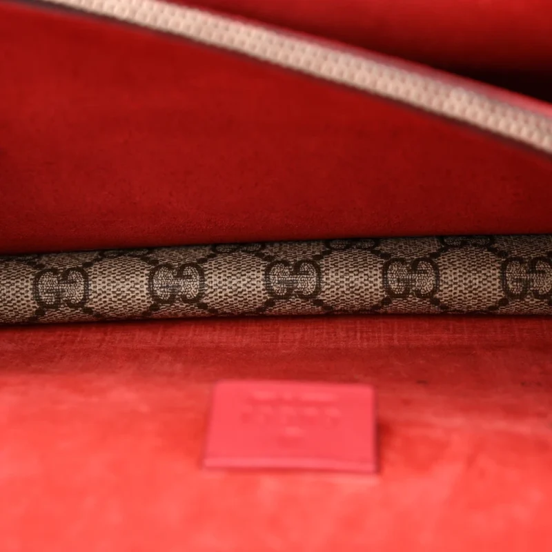 GUCCI SMALL DIONYSUS SHOULDER BAG RED GG SUPREME MONOGRAM COATED CANVAS AGED SILVER HARDWARE - Image 7