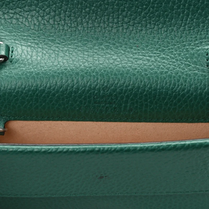 GUCCI MINI SUPER DIONYSUS SHOULDER BAG EMERALD DOLLAR CALFSKIN LEATHER & CRYSTAL MIXED METAL HARDWARE - Image 2