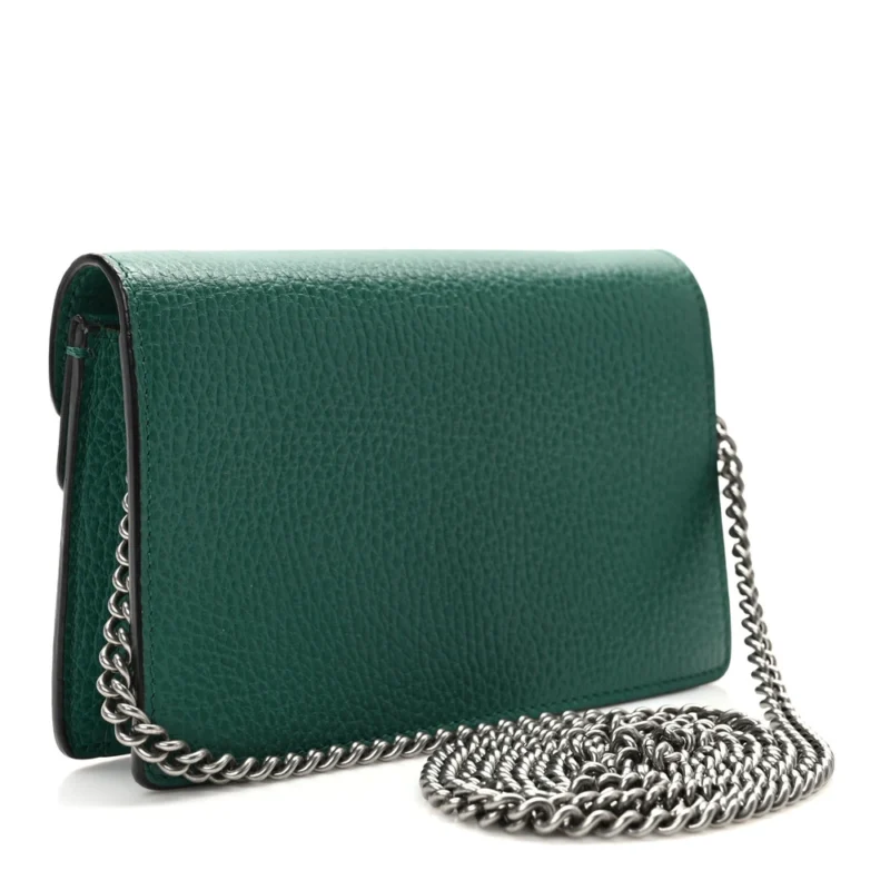GUCCI MINI SUPER DIONYSUS SHOULDER BAG EMERALD DOLLAR CALFSKIN LEATHER & CRYSTAL MIXED METAL HARDWARE - Image 3