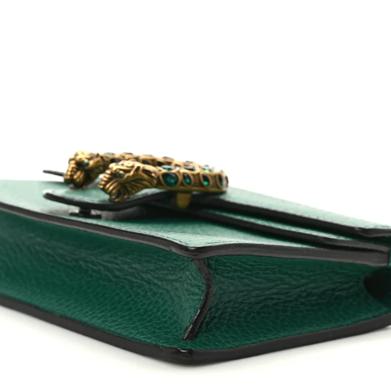 GUCCI MINI SUPER DIONYSUS SHOULDER BAG EMERALD DOLLAR CALFSKIN LEATHER & CRYSTAL MIXED METAL HARDWARE - Image 4