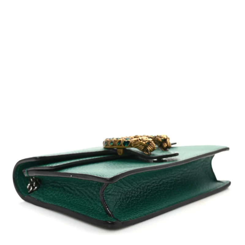 GUCCI MINI SUPER DIONYSUS SHOULDER BAG EMERALD DOLLAR CALFSKIN LEATHER & CRYSTAL MIXED METAL HARDWARE - Image 6