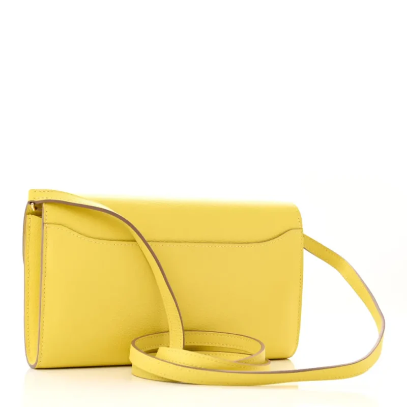 HERMERS CONSTANCE WALLET TO GO LIME EVERCOLOR LEATHER GOLD HARDWARE - Image 3