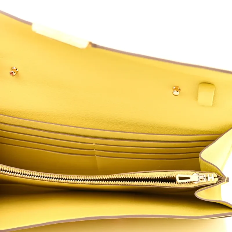 HERMERS CONSTANCE WALLET TO GO LIME EVERCOLOR LEATHER GOLD HARDWARE - Image 7