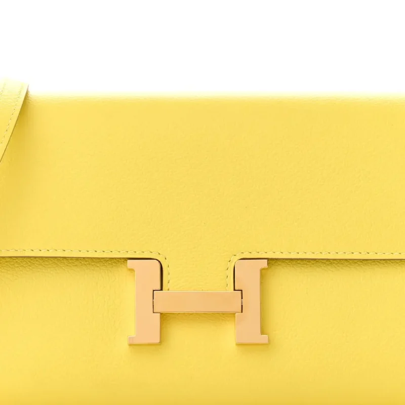 HERMERS CONSTANCE WALLET TO GO LIME EVERCOLOR LEATHER GOLD HARDWARE - Image 9