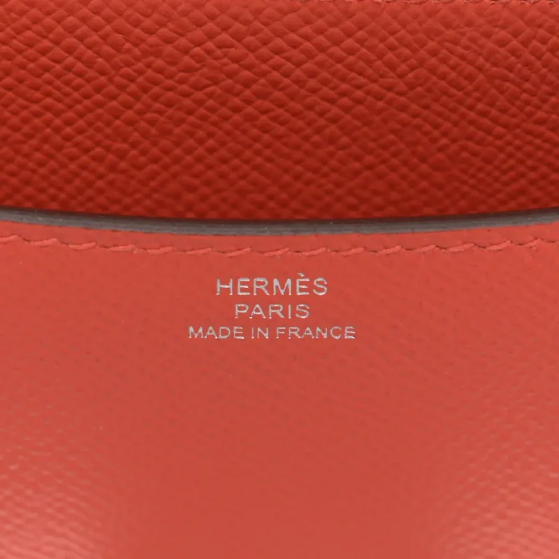 HERMERS ENAMEL CONSTANCE 18 CAPUCINE/SANGUINE EPSOM LEATHER PALLADIUM HARDWARE - Image 2