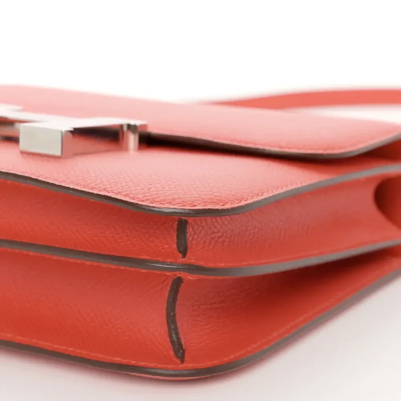 HERMERS ENAMEL CONSTANCE 18 CAPUCINE/SANGUINE EPSOM LEATHER PALLADIUM HARDWARE - Image 5