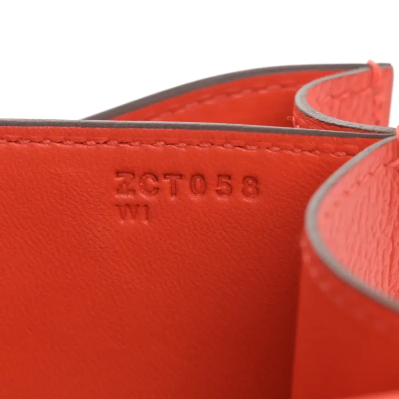 HERMERS ENAMEL CONSTANCE 18 CAPUCINE/SANGUINE EPSOM LEATHER PALLADIUM HARDWARE - Image 8