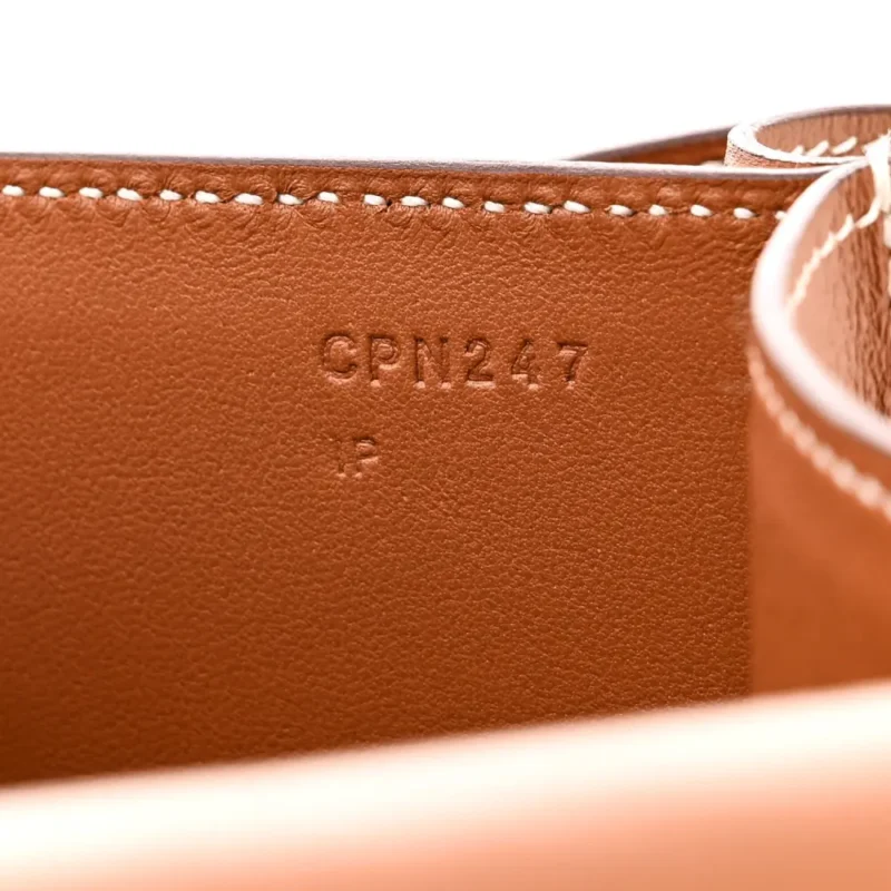 HERMERS CONSTANCE 24 BROWN EVERCOLOR LEATHER GOLD HARDWARE - Image 8