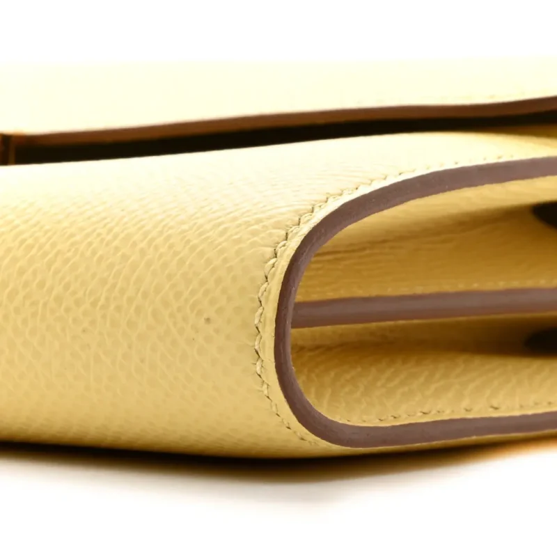 HERMERS CONSTANCE 18 LONG WALLET TO GO EPSOM JAUNE POUSSIN EPSOM LEATHER GOLD HARDWARE - Image 5