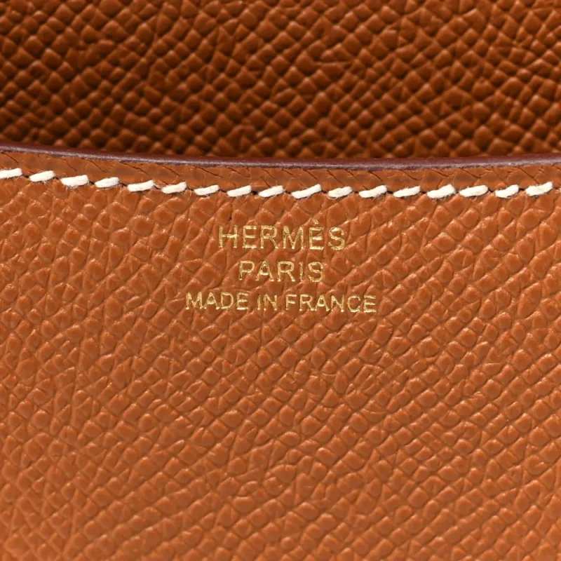 HERMERS CONSTANCE 18 BROWN EPSOM LEATHER ROSE GOLD HARDWARE - Image 3