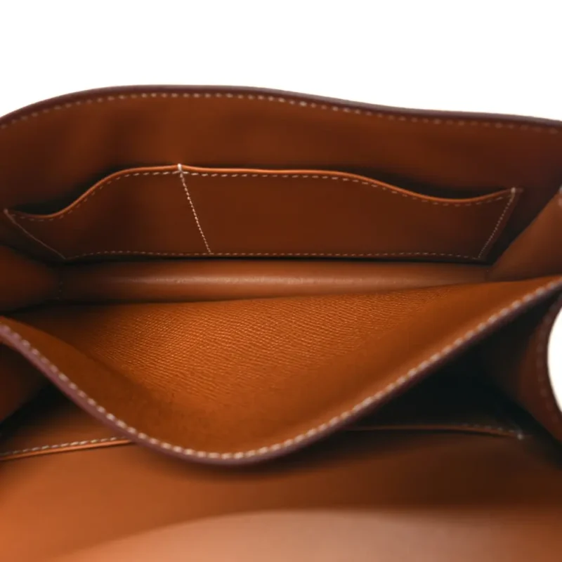 HERMERS CONSTANCE 18 BROWN EPSOM LEATHER ROSE GOLD HARDWARE - Image 9