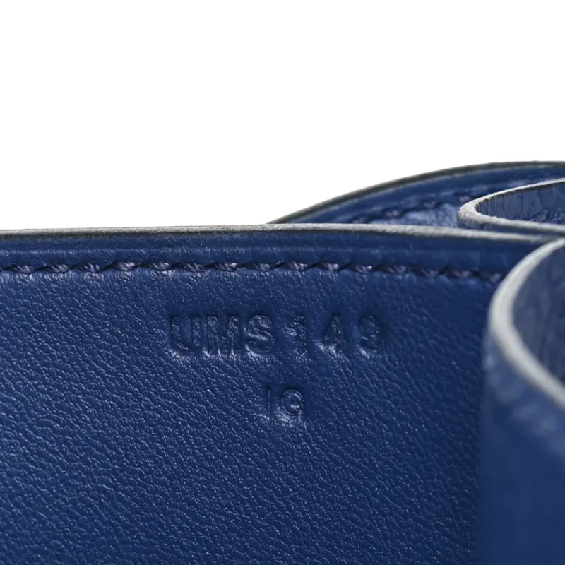 HERMERS CONSTANCE 18 BLEU SAPHIR EPSOM LEATHER GOLD HARDWARE - Image 8