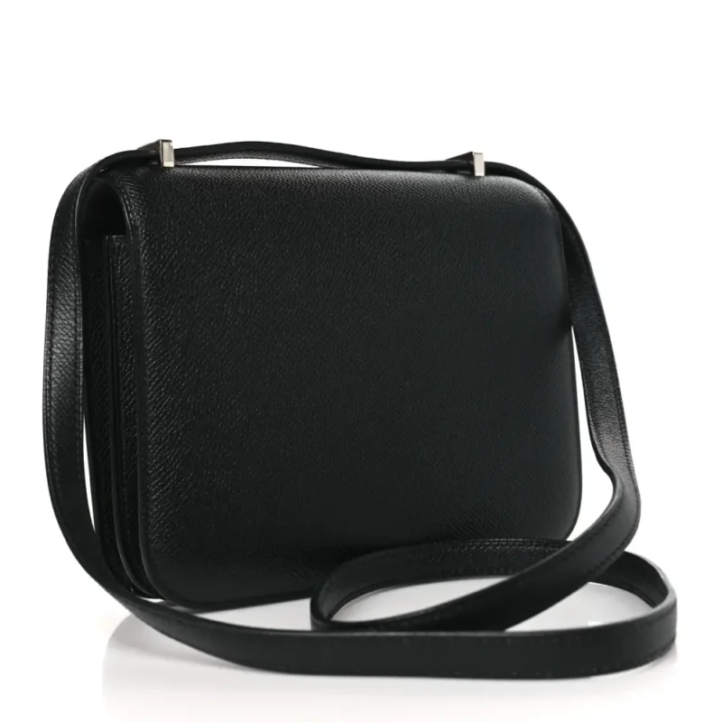 HERMERS CONSTANCE 18 BLACK EPSOM LEATHER GOLD HARDWARE - Image 3