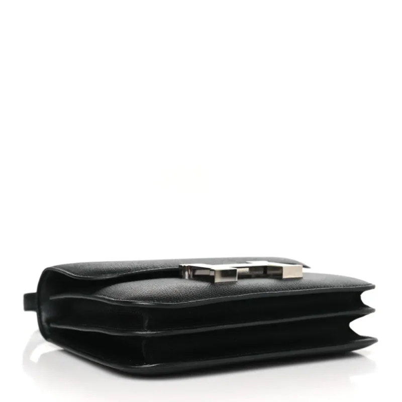 HERMERS CONSTANCE 18 BLACK EPSOM LEATHER GOLD HARDWARE - Image 6
