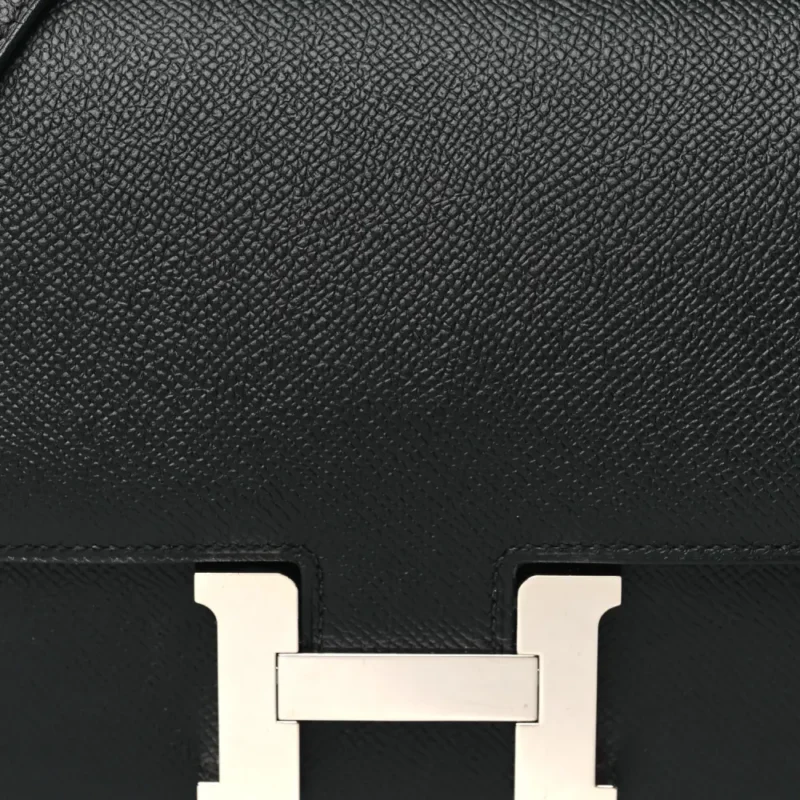 HERMERS CONSTANCE 18 BLACK EPSOM LEATHER GOLD HARDWARE - Image 9