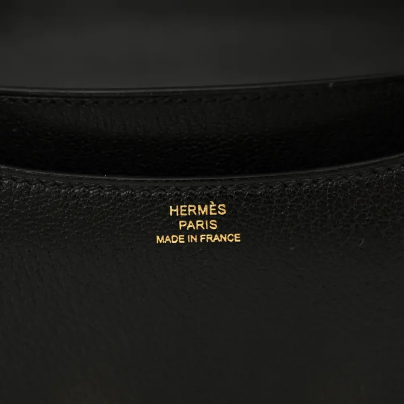 HERMERS CONSTANCE 18 BLACK CH??VRE MYSORE LEATHER ROSE GOLD HARDWARE - Image 3