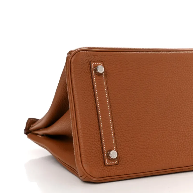 HERMERS BIRKIN BROWN EPSOM LEATHER PALLADIUM HARDWARE - Image 4