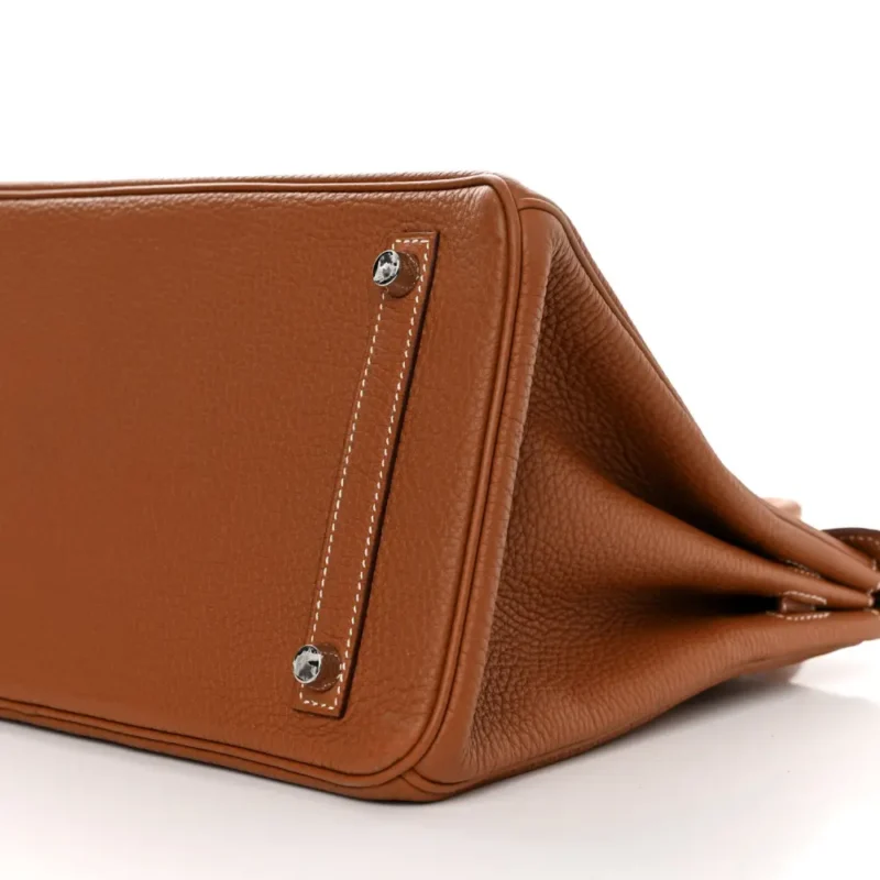 HERMERS BIRKIN BROWN EPSOM LEATHER PALLADIUM HARDWARE - Image 5
