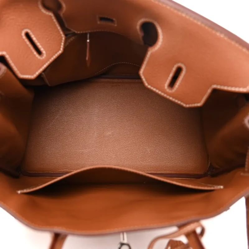 HERMERS BIRKIN BROWN EPSOM LEATHER PALLADIUM HARDWARE - Image 7