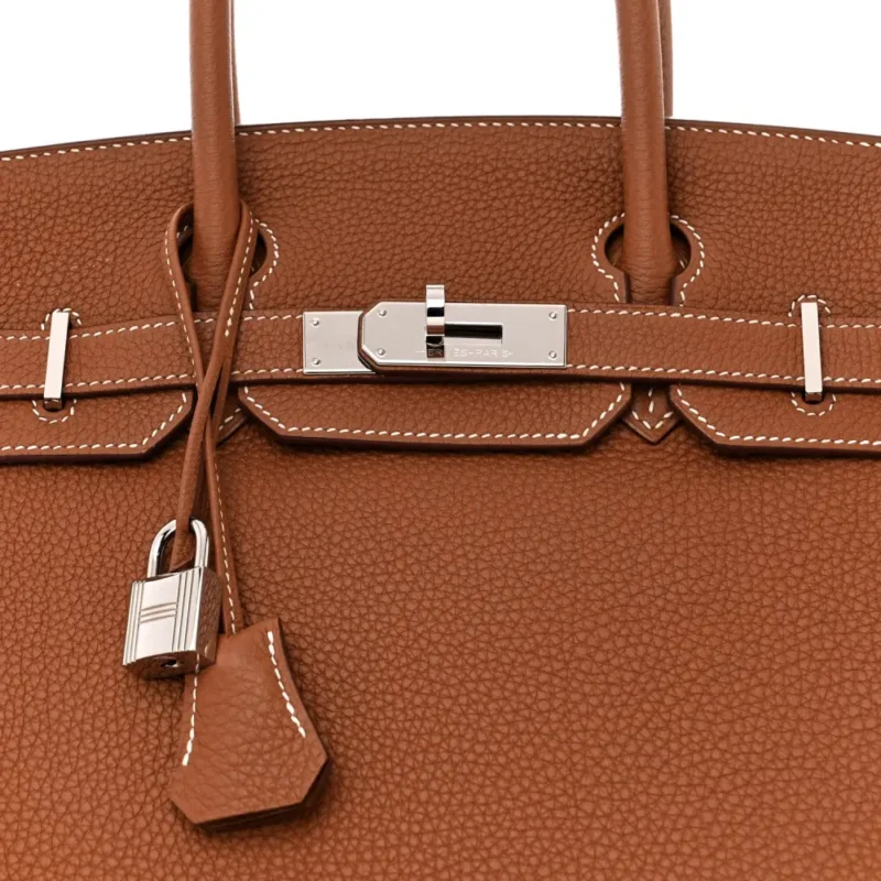 HERMERS BIRKIN BROWN EPSOM LEATHER PALLADIUM HARDWARE - Image 9