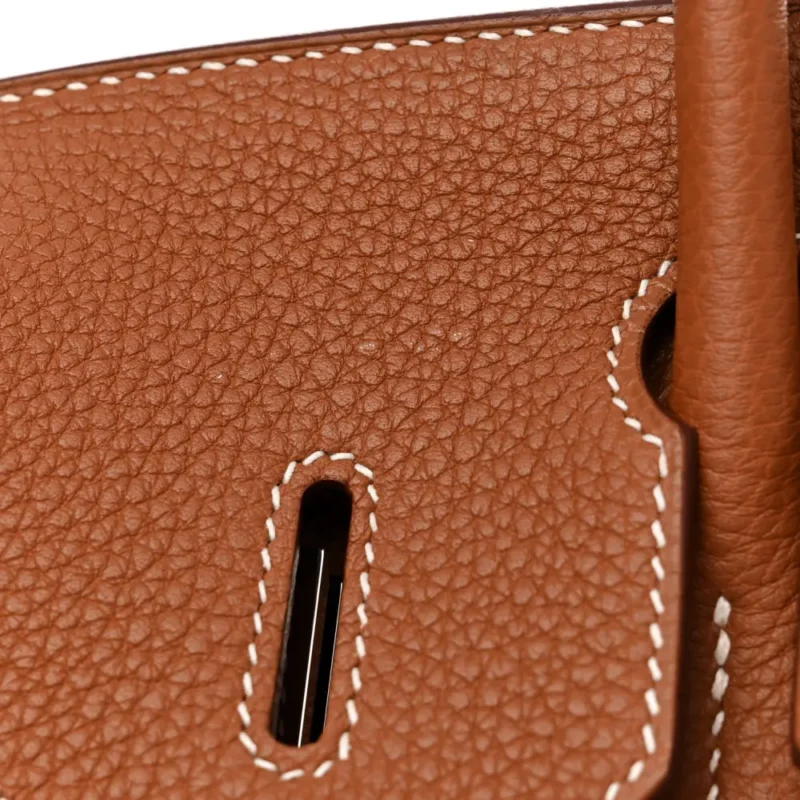 HERMERS BIRKIN BROWN EPSOM LEATHER PALLADIUM HARDWARE - Image 10