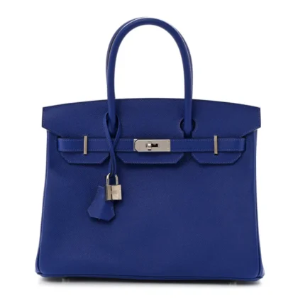 HERMES BIRKIN 30 BLEU ELECTRIQUE EPSOM LEATHER PALLADIUM HARDWARE