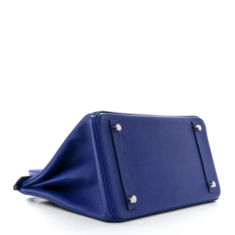 HERMES BIRKIN 30 BLEU ELECTRIQUE EPSOM LEATHER PALLADIUM HARDWARE - Image 6