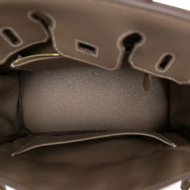 HERMES BIRKIN 25 ETOUPE TOGO LEATHER GOLD HARDWARE - Image 7