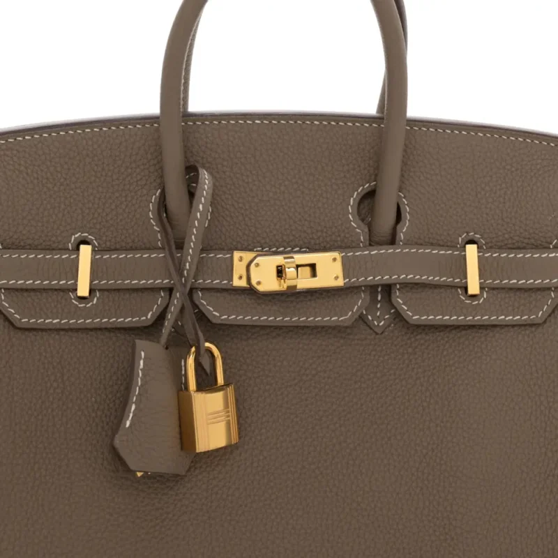 HERMES BIRKIN 25 ETOUPE TOGO LEATHER GOLD HARDWARE - Image 9