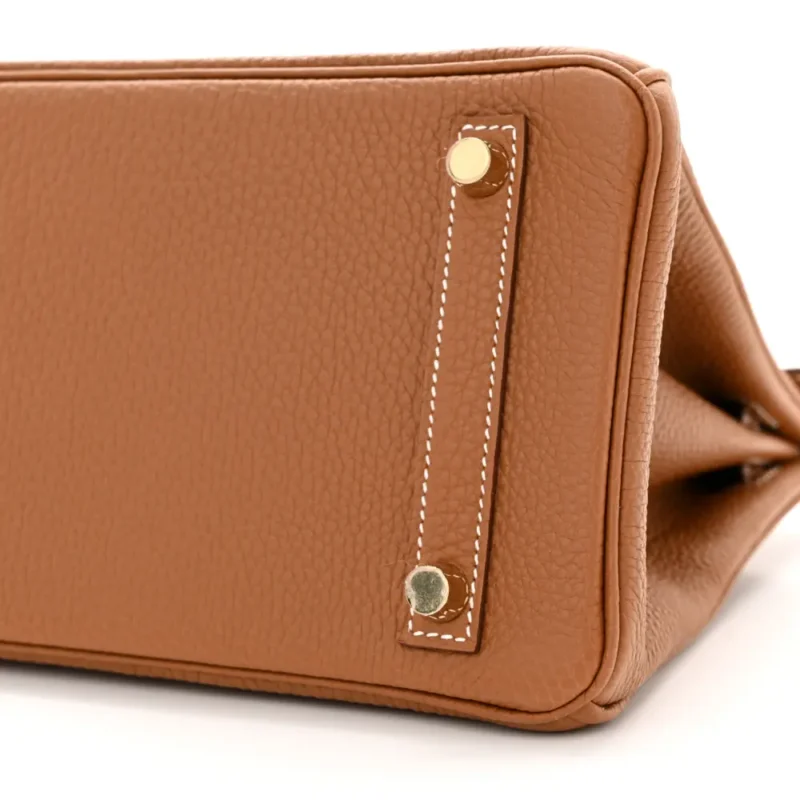 HERMES BIRKIN 25 BROWN TOGO LEATHER GOLD HARDWARE - Image 5