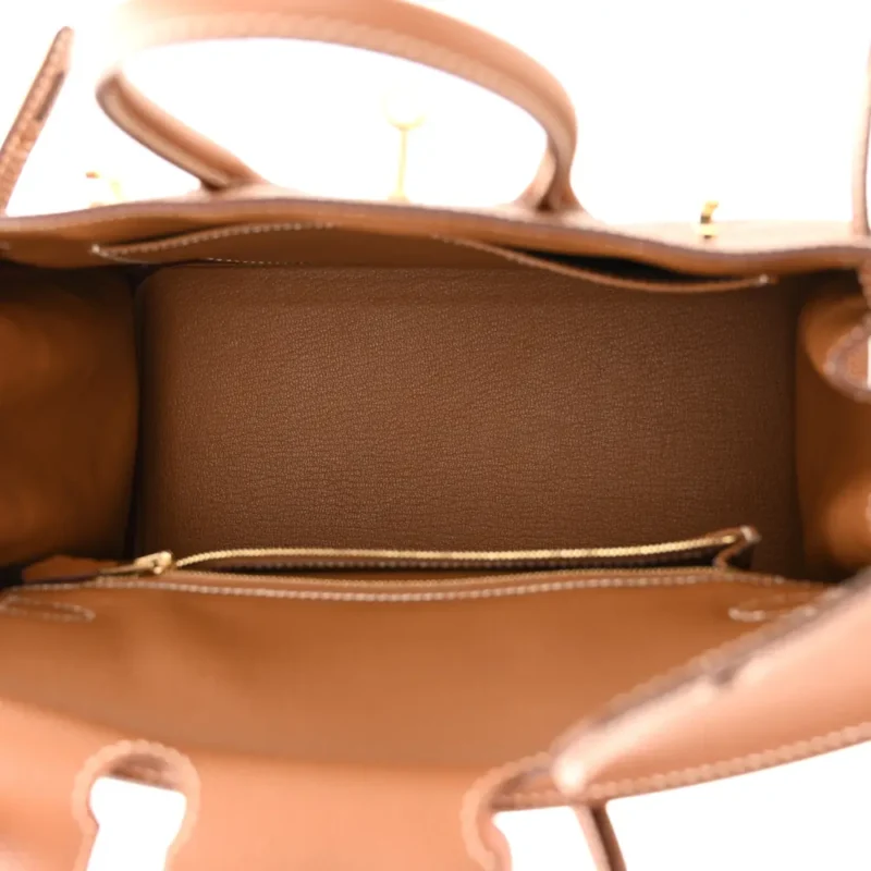 HERMES BIRKIN 25 BROWN TOGO LEATHER GOLD HARDWARE - Image 7