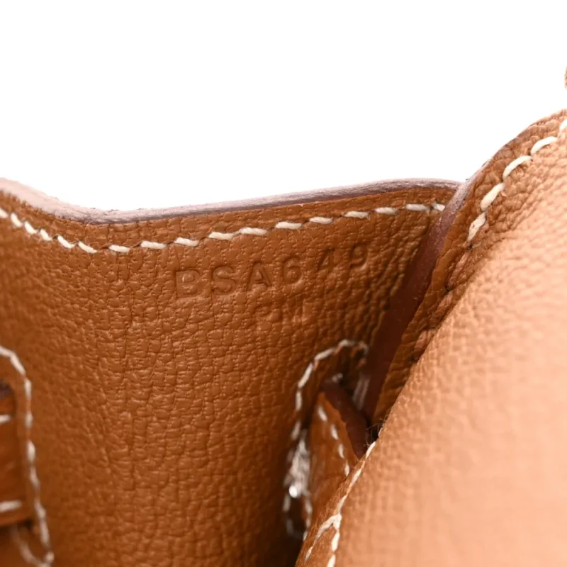 HERMES BIRKIN 25 BROWN TOGO LEATHER GOLD HARDWARE - Image 8