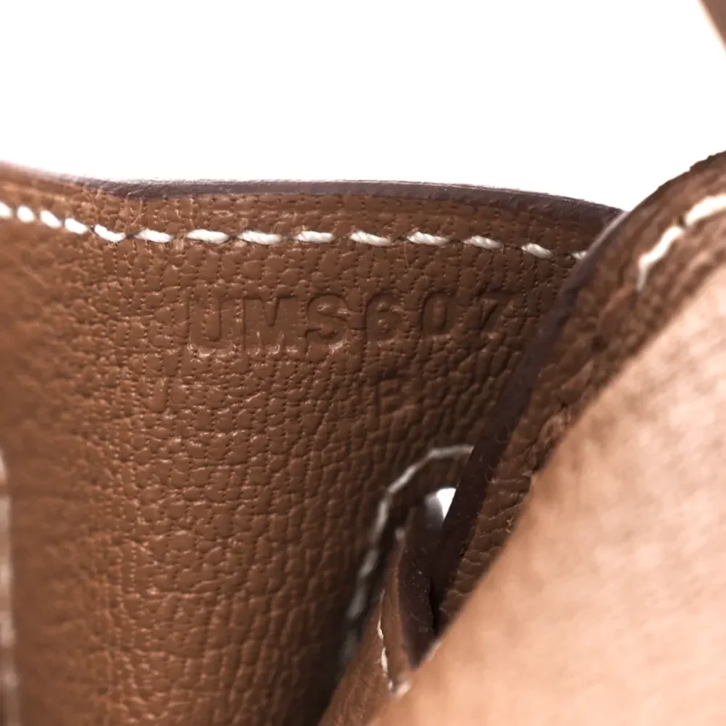 HERMES BIRKIN 25 BROWN TOGO LEATHER PALLADIUM HARDWARE - Image 8