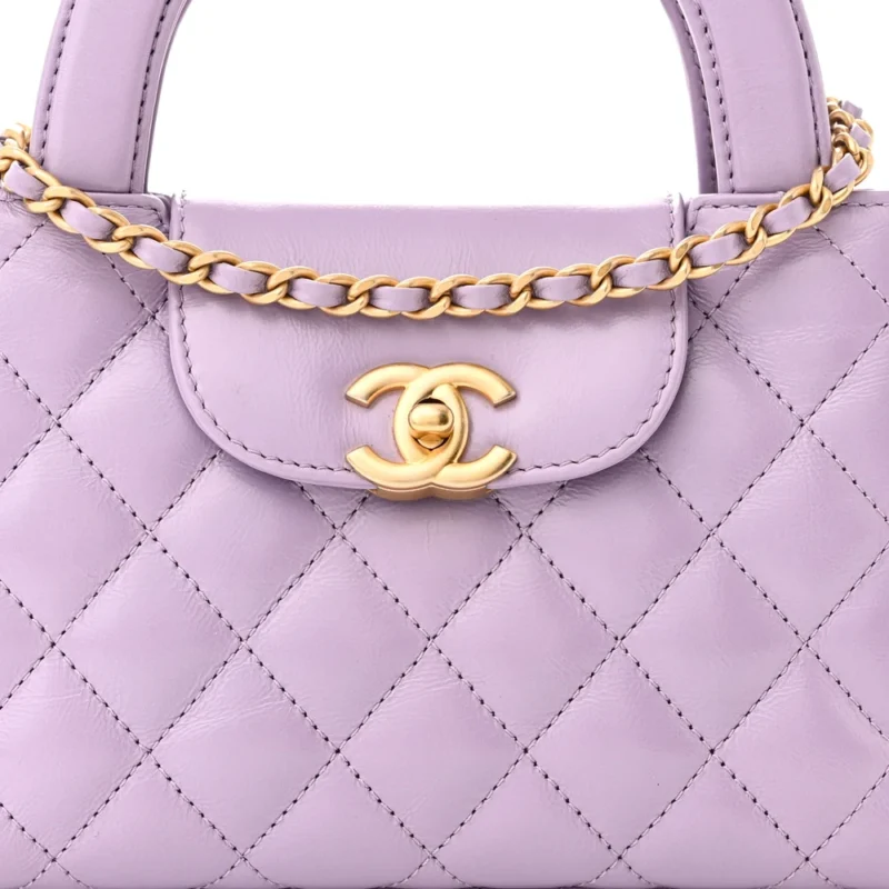 GRADE DESIGNER HANDBAG | QUILTED NANO LILAC - Image 8