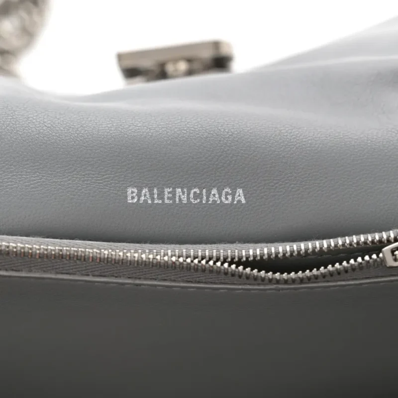 BALENCIAGA SMALL CRUSH CHAIN BAG BEIGE QUILTED CRUSHED CALFSKIN LEATHER SILVER HARDWARE - Image 2