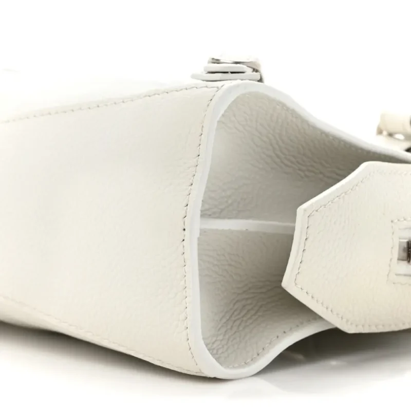 BALENCIAGA S NEO CLASSIC CITY BAG CHALKY WHITE GRAINED CALFSKIN LEATHER SILVER HARDWARE - Image 4