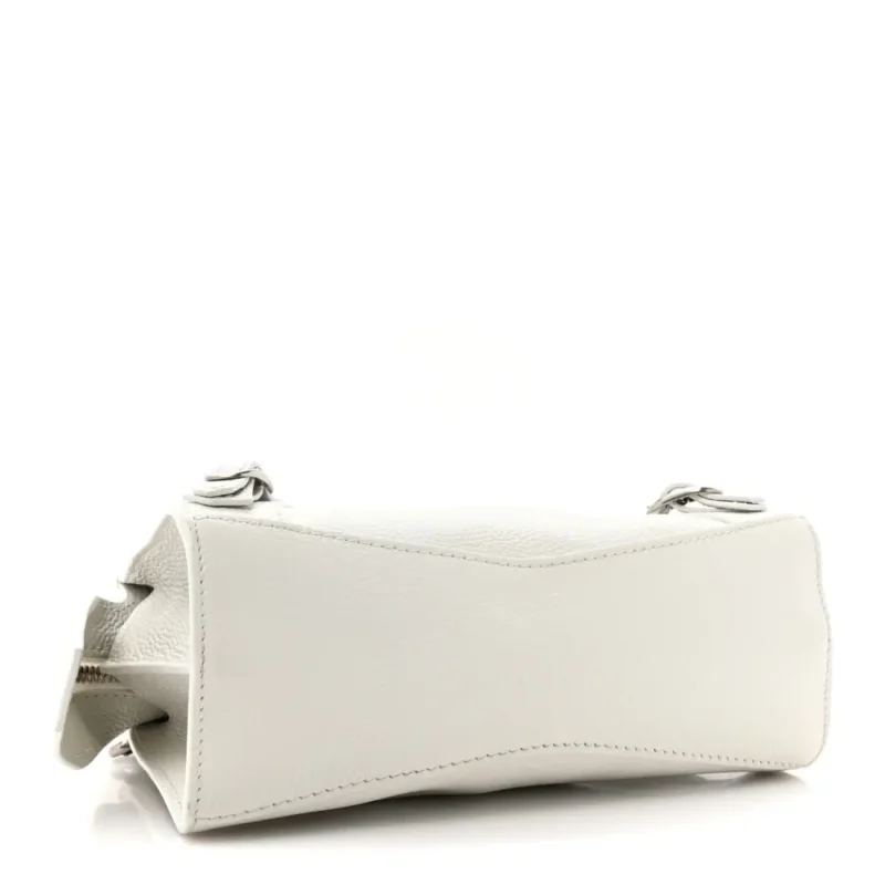 BALENCIAGA S NEO CLASSIC CITY BAG CHALKY WHITE GRAINED CALFSKIN LEATHER SILVER HARDWARE - Image 6