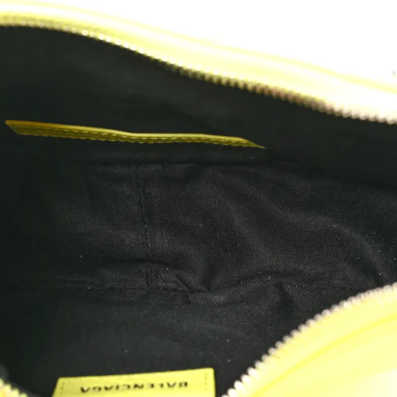 BALENCIAGA XS LE CAGOLE SHOULDER BAG LIME AGNEAU ARENA LEATHER SILVER HARDWARE - Image 7
