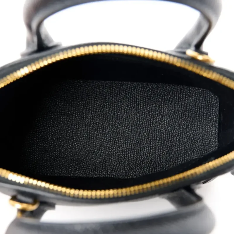 BALENCIAGA XXS VILLE TOP HANDLE BAG BLACK/WHITE SIGNATURE GRAINED CALFSKIN LEATHER GOLD HARDWARE - Image 7