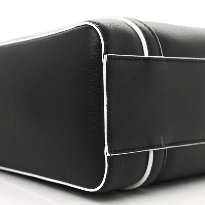 BALENCIAGA XXS EVERYDAY TOTE BLACK/WHITE SMOOTH CALFSKIN LEATHER LOGO DOUBLE SIDED - Image 4