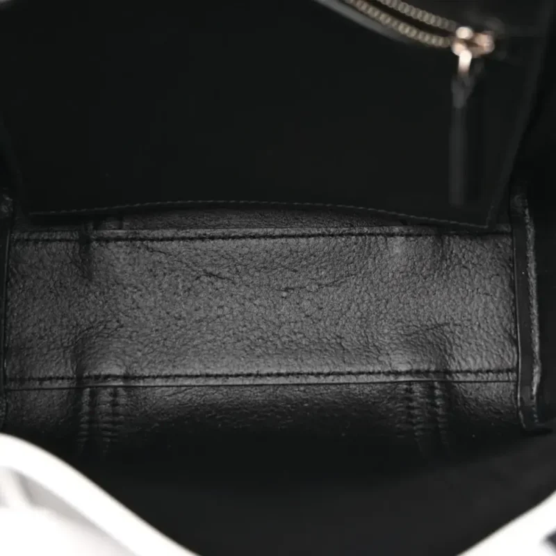 BALENCIAGA XXS EVERYDAY TOTE BLACK/WHITE SMOOTH CALFSKIN LEATHER LOGO DOUBLE SIDED - Image 7