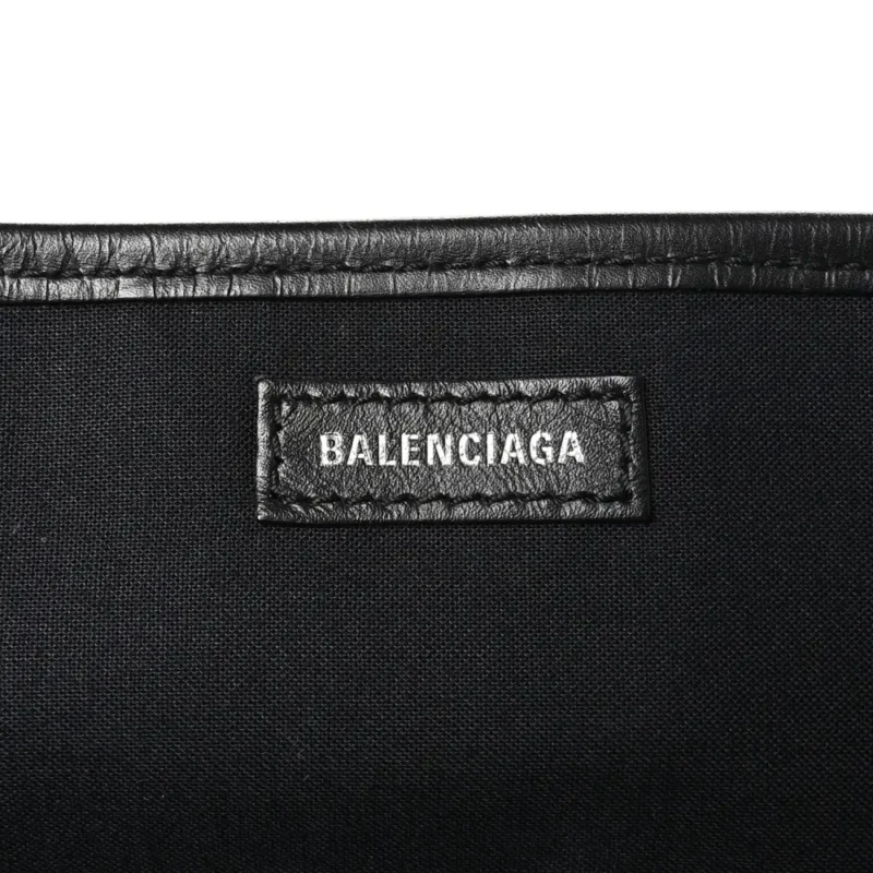 BALENCIAGA SMALL NAVY CABAS NATURAL/BLACK COTTON CANVAS - Image 2