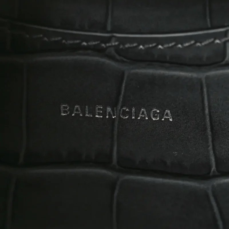 BALENCIAGA MINI NEO CLASSIC CITY BAG DARK GREY CROCODILE EMBOSSED CALFSKIN LEATHER SILVER HARDWARE - Image 2
