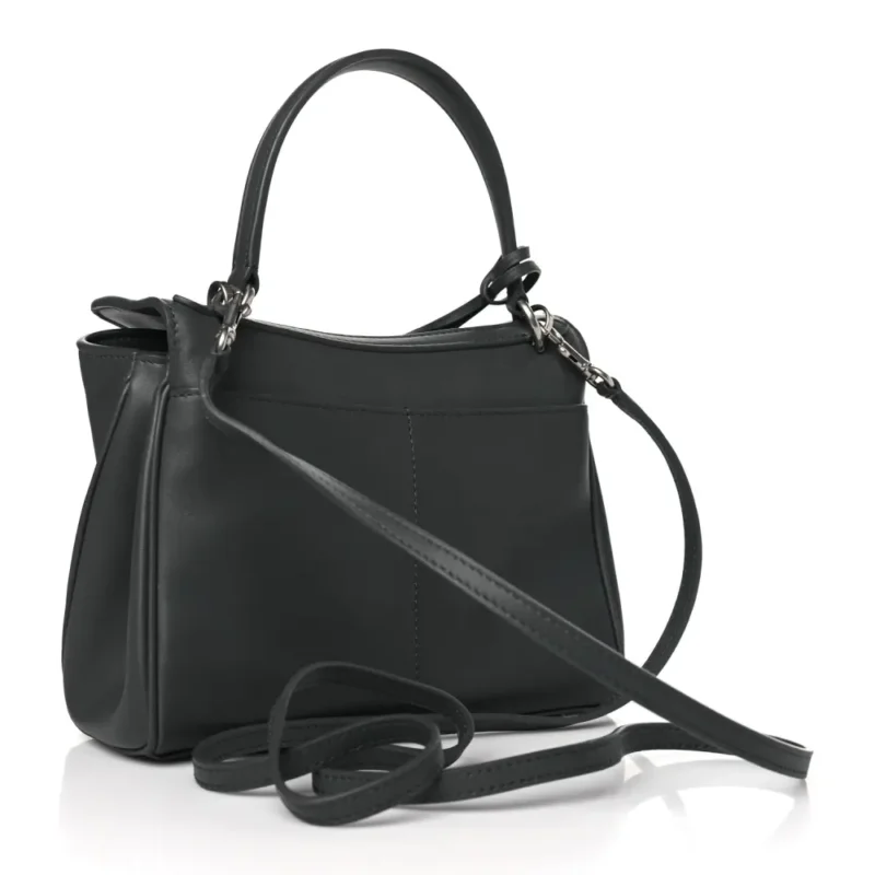 BALENCIAGA MINI RODEO TOP HANDLE HANDBAG GREY NATURAL SMOOTH CALFSKIN LEATHER SILVER HARDWARE - Image 3