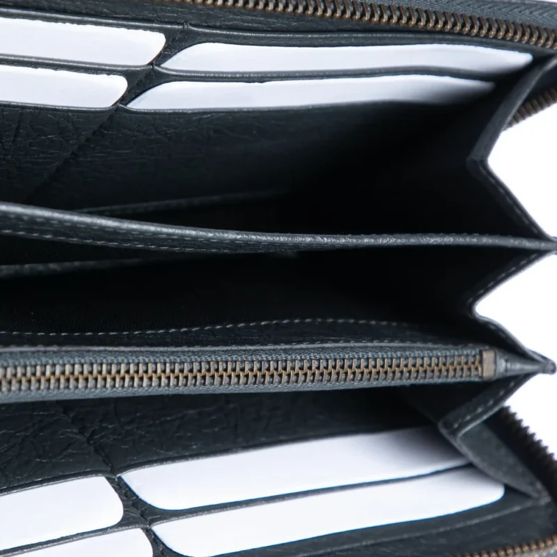 BALENCIAGA MEDIUM CONTINENTAL WALLET GREY GOATSKIN LEATHER BLACK HARDWARE - Image 3