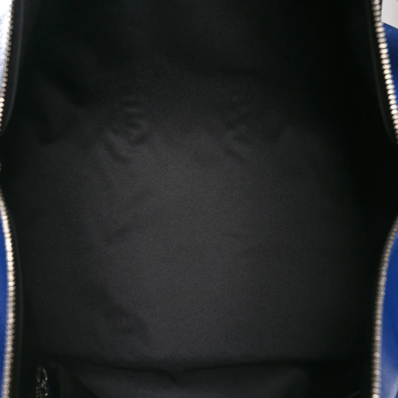 LOUIS VUITTON KEEPALL BANDOULIERE 50 PACIFIC BLUE TAIGA LEATHER & MONOGRAM ECLIPSE CANVAS SILVER HARDWARE - Image 7
