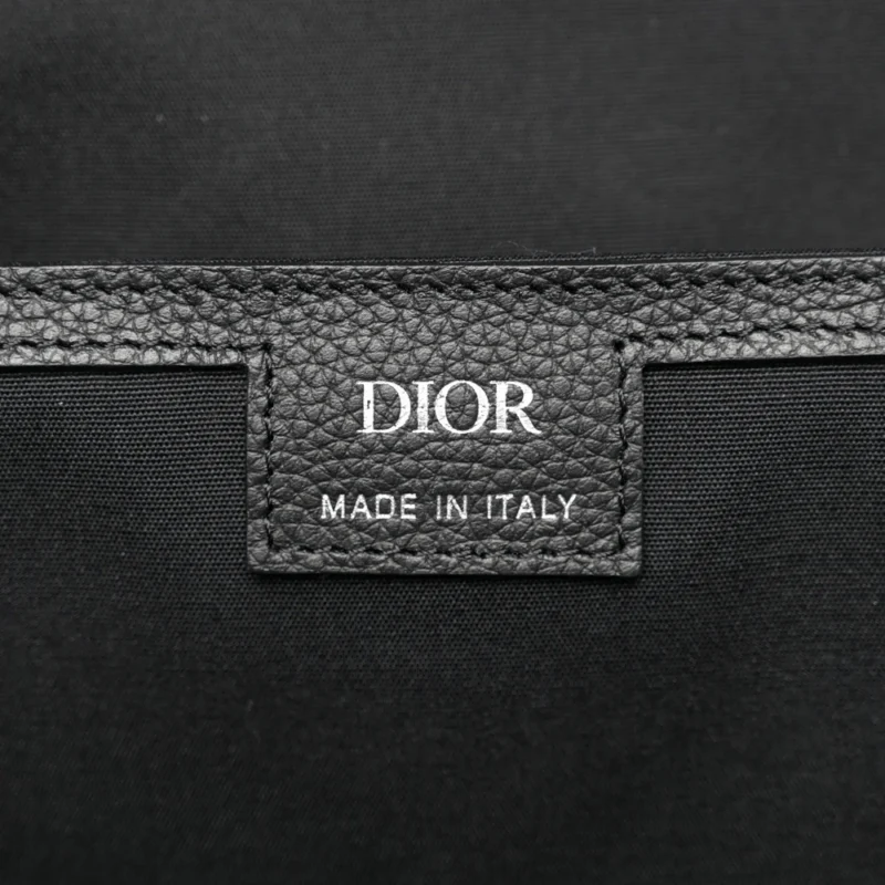 DIOR LARGE SADDLE ZIP BACKPACK BLACK OBLIQUE CANVAS & GRAINED CALFSKIN LEATHER SILVER HARDWARE - Image 2