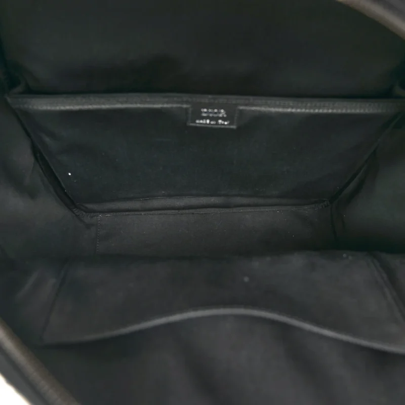 DIOR LARGE SADDLE ZIP BACKPACK BLACK OBLIQUE CANVAS & GRAINED CALFSKIN LEATHER SILVER HARDWARE - Image 7